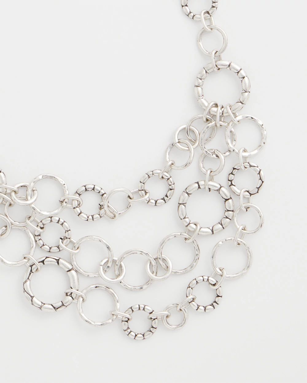 Silver Multistrand Bib Necklace click to view larger image.
