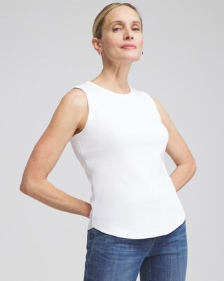 Ribbed High Neck Tank