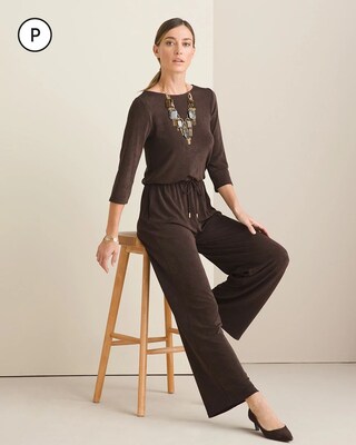 Travelers Classic Petite 3/4-Sleeve Jumpsuit