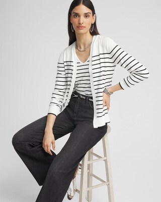 Stripe Long Sleeve Cardigan
