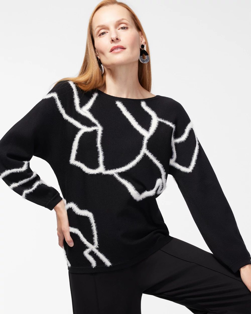Floral Eyelash Pullover Sweater