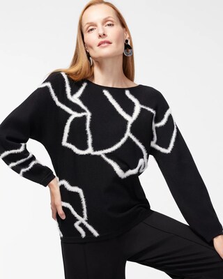 Floral Eyelash Pullover Sweater