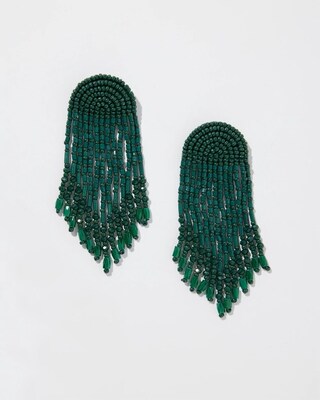 Green Fringe Earrings
