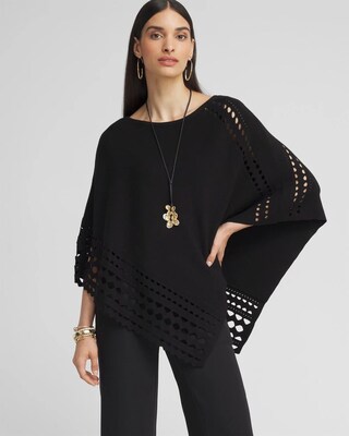 Asymmetrical Cutwork Poncho