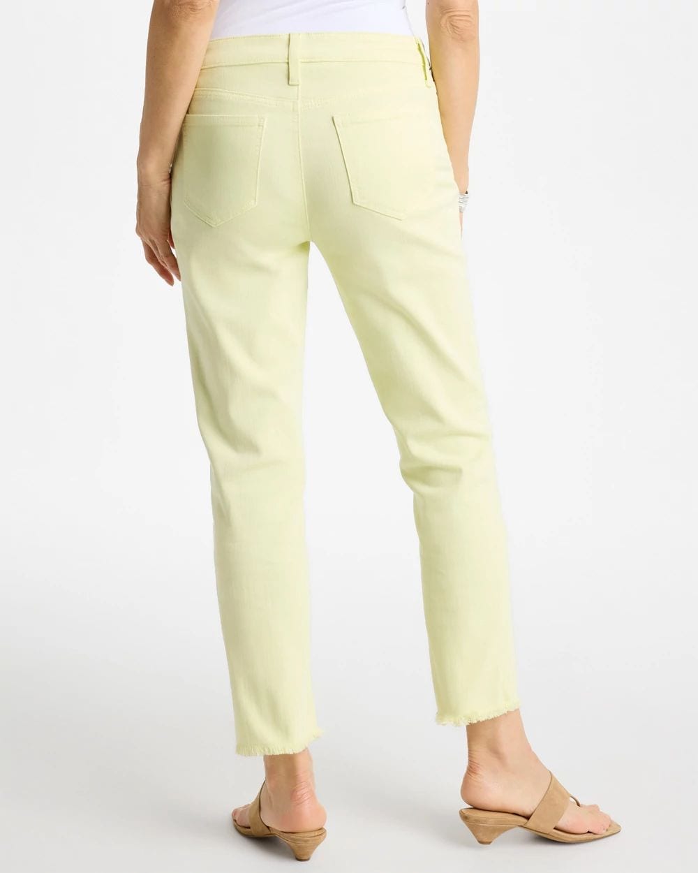 Girlfriend Slim Frayed Crop Jeans click to view larger image.