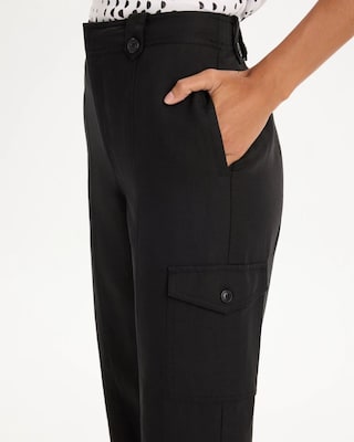 Linen-Blend Utility Wide Crop Pants click to view larger image.