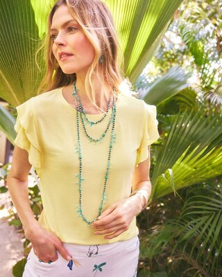 Touch of Cool™ Tiered Flutter Sleeved Tee