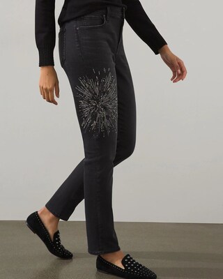 Embellished Girlfriend Ankle Jeans