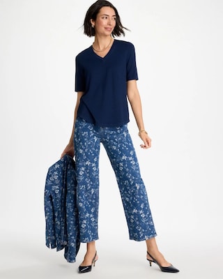 Cotton Slub V-Neck Tee click to view larger image.