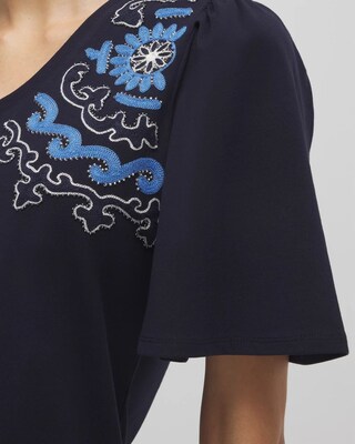 Embellished Flutter Sleeve Tee