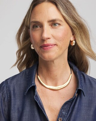 Mixed-Metal Collar Necklace click to view larger image.