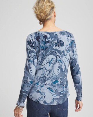Floral Long Sleeve Pullover Sweater