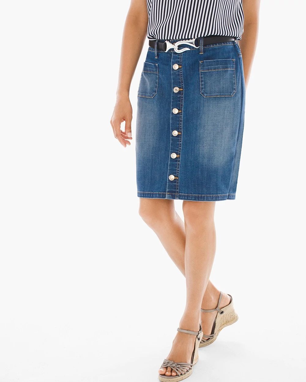 Denim Button-up Skirt