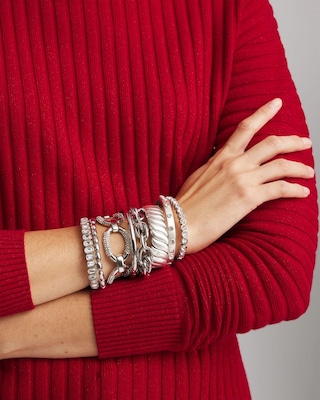 Large Pave Link Toggle Bracelet click to view larger image.