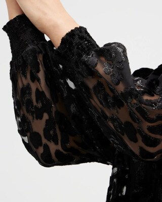 Velvet Burnout Animal Print Shirt
