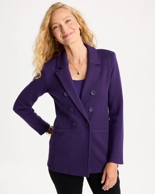 Double-Breasted Sweater Blazer