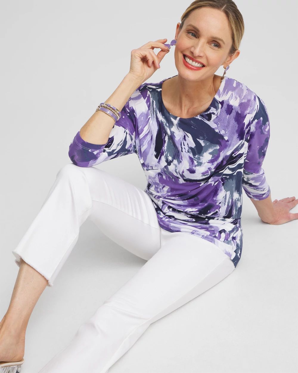 Touch of Cool™ Abstract Banded Hem Top