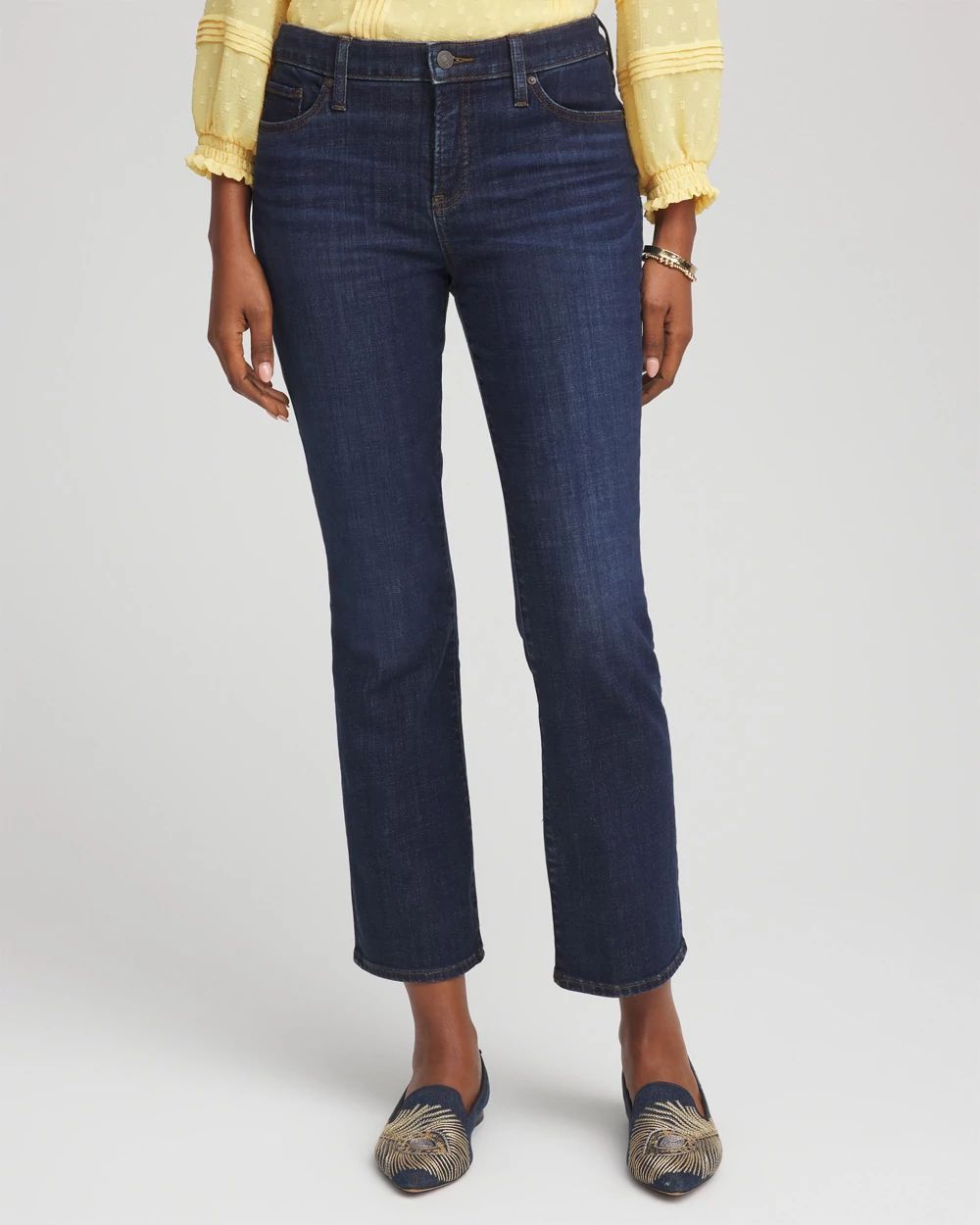 Petite Girlfriend Cropped Flared Jeans
