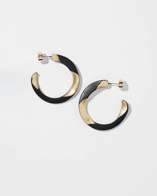 Black & Gold Tone Front to Back Hoops