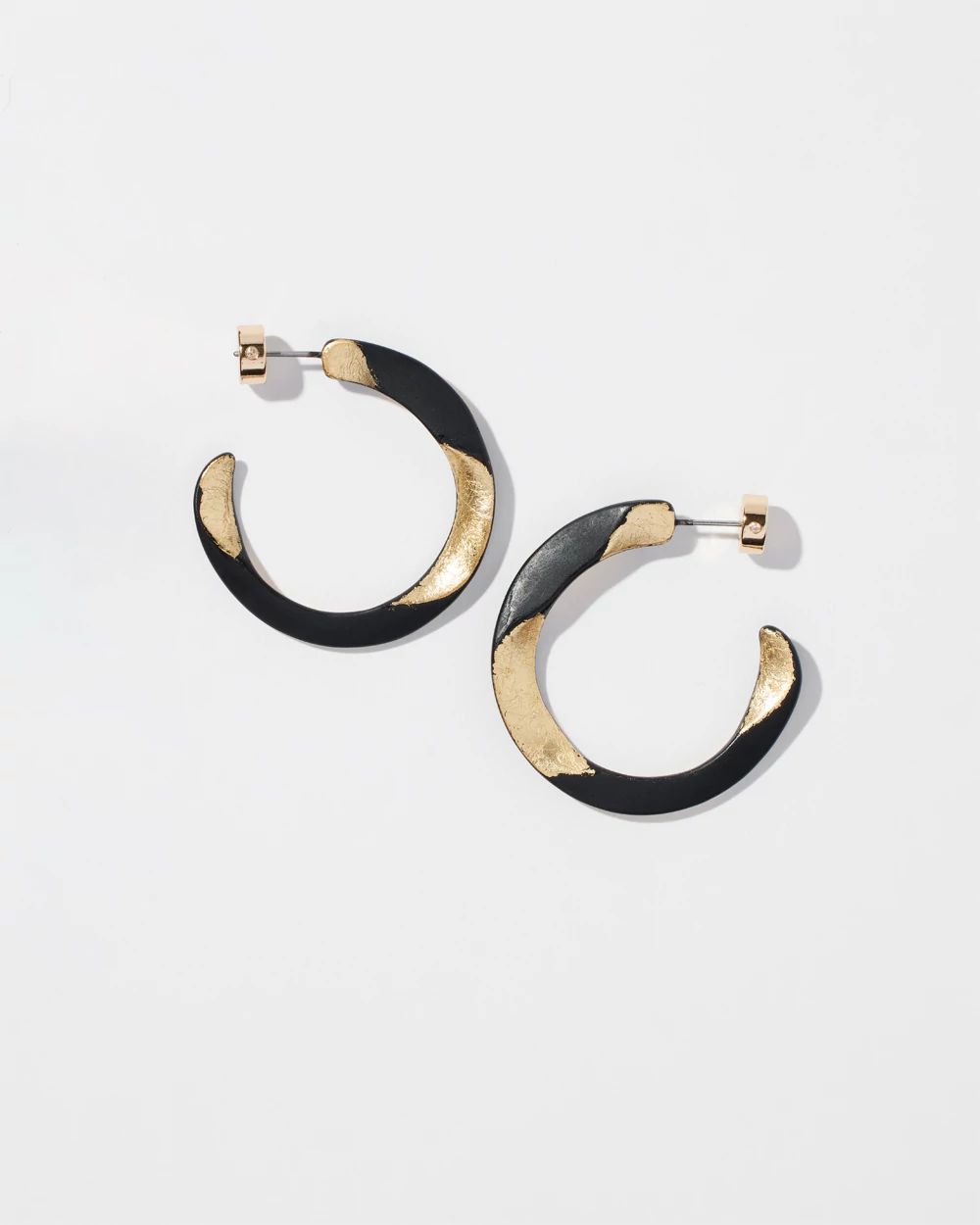 Black & Gold Tone Front to Back Hoops