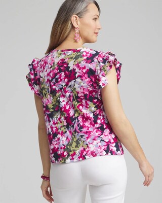Abstract Flutter Cap Sleeve Tee