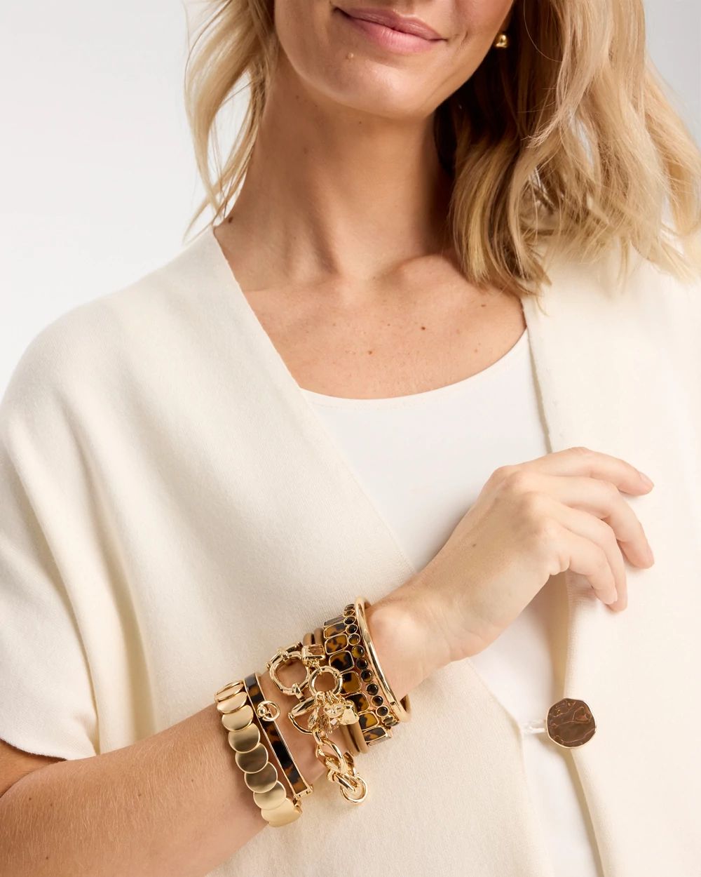Goldtone Open Link Toggle Bracelet click to view larger image.