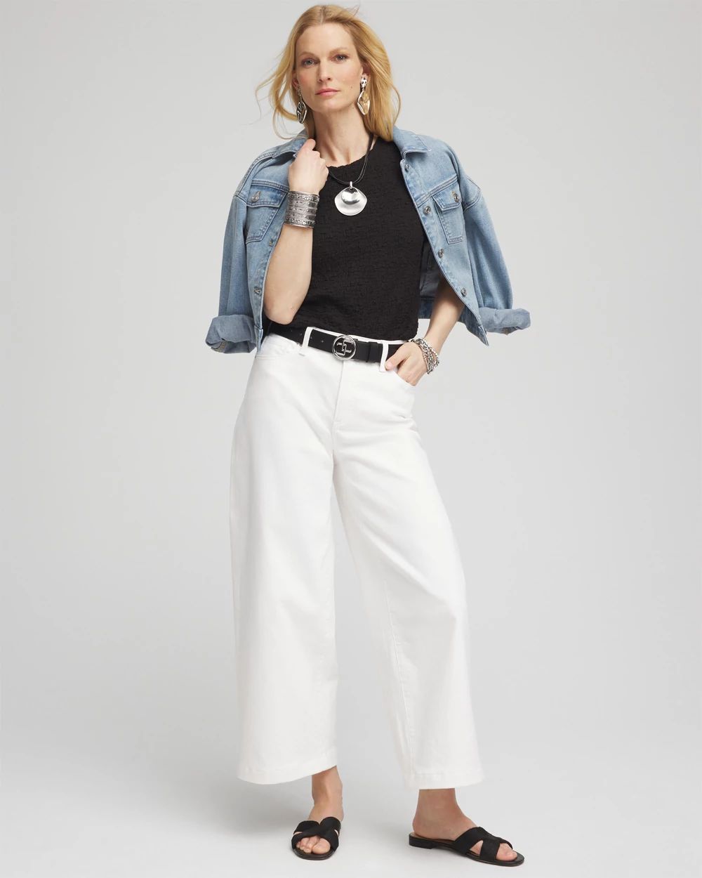 Textured Cap Sleeve Tee