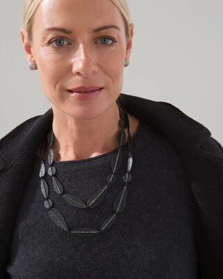 Black Glitz Multistrand Necklace