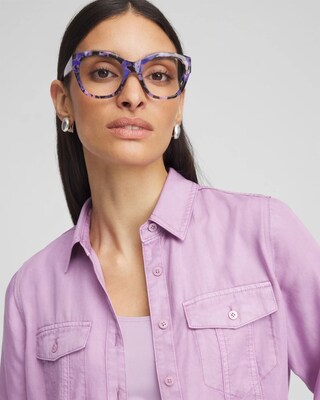 Blue Tortoise Shell Readers
