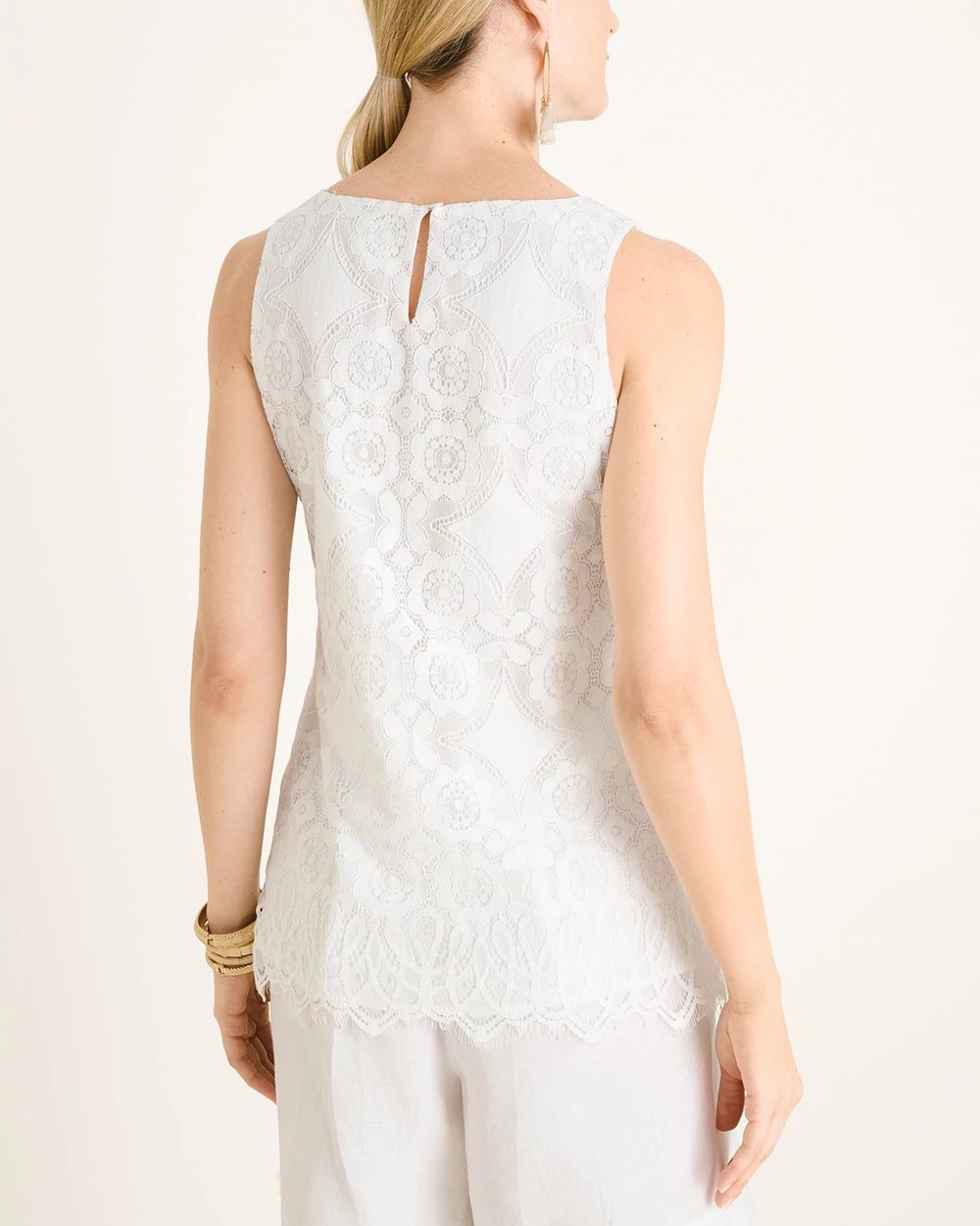 Sleeveless Lace Swing Top