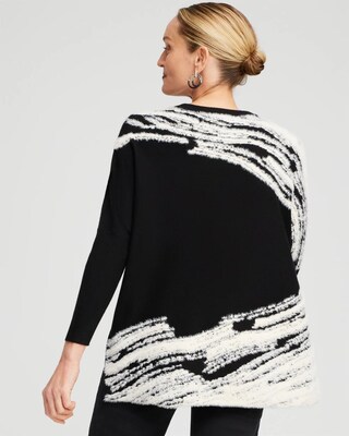 Cashmere Blend Jacquard Sweater Poncho