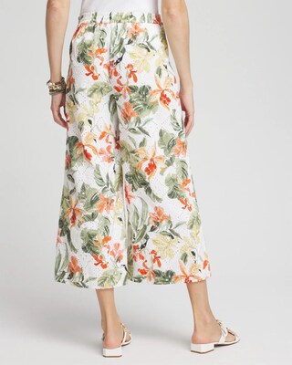 Floral Eyelet Culotte Pants click to view larger image.