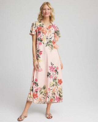 Floral Satin Maxi Dress