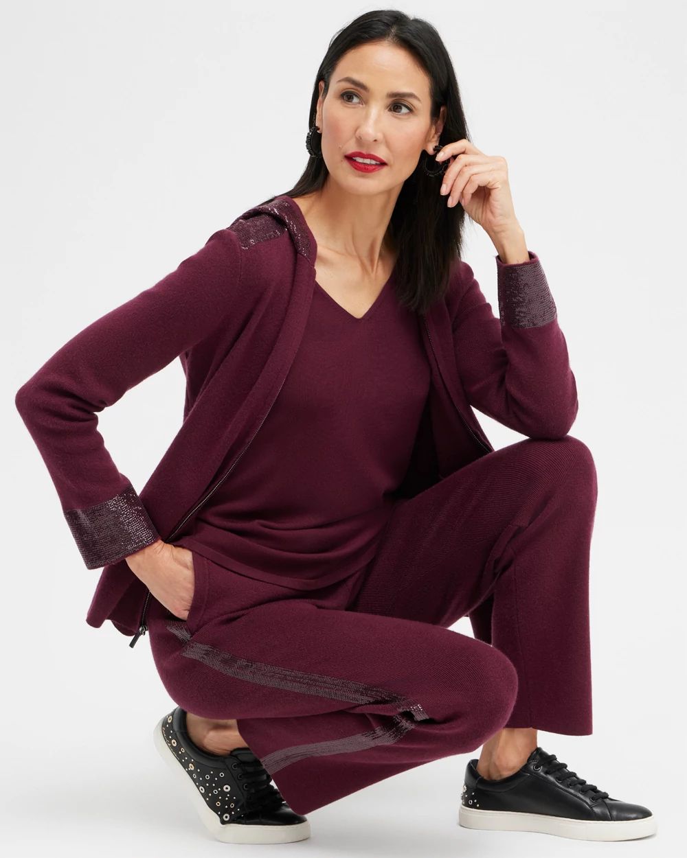 Zenergy Luxe Cashmere Blend Sequin Sweater