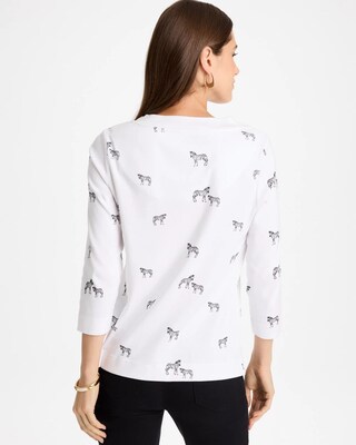 Zebra Print Pima 3/4 Sleeve Tee click to view larger image.