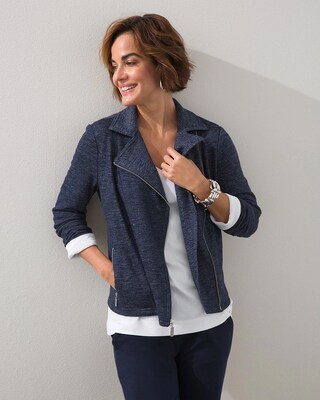 Terry Knit Moto Jacket