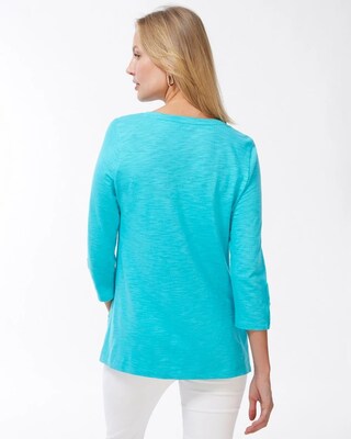 3/4 Button Sleeve Slub Tunic