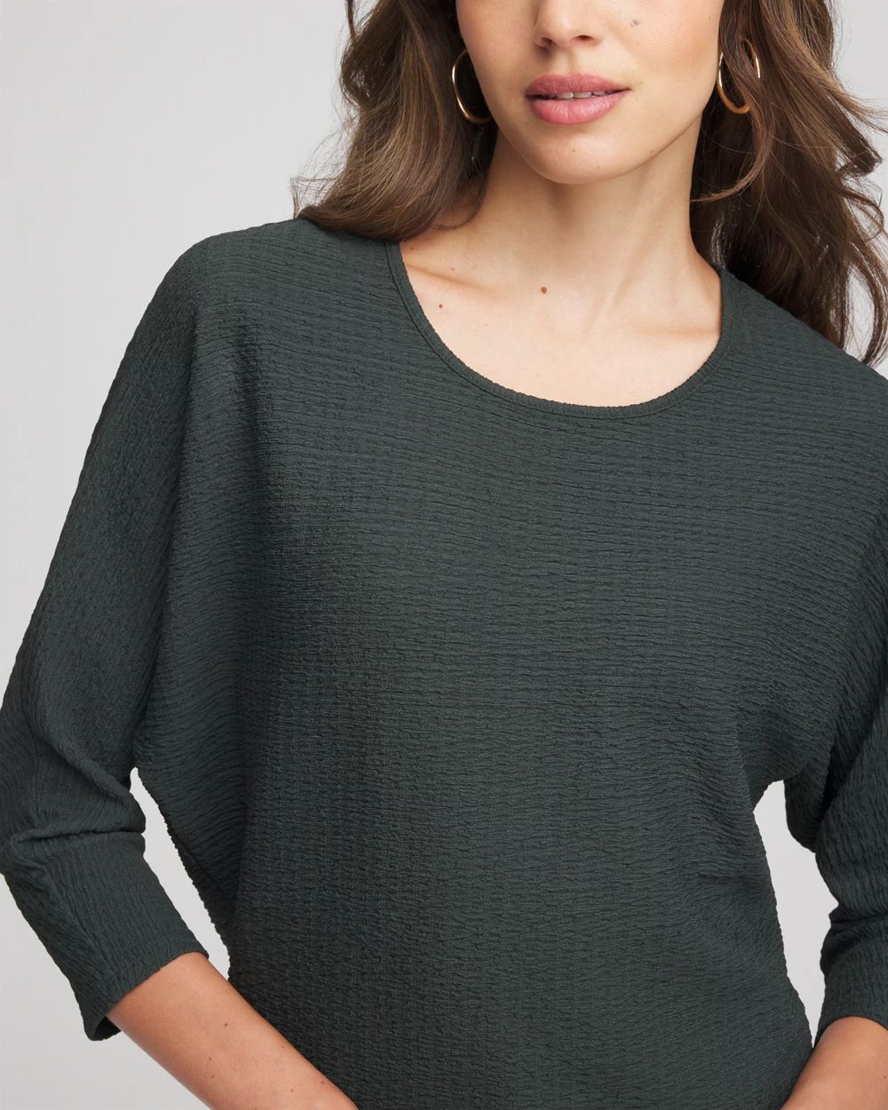 Textured Tapered-Hem Top