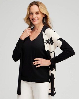 Spun Rayon Floral Cardigan