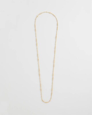 Goldtone Long Beaded Necklace click to view larger image.