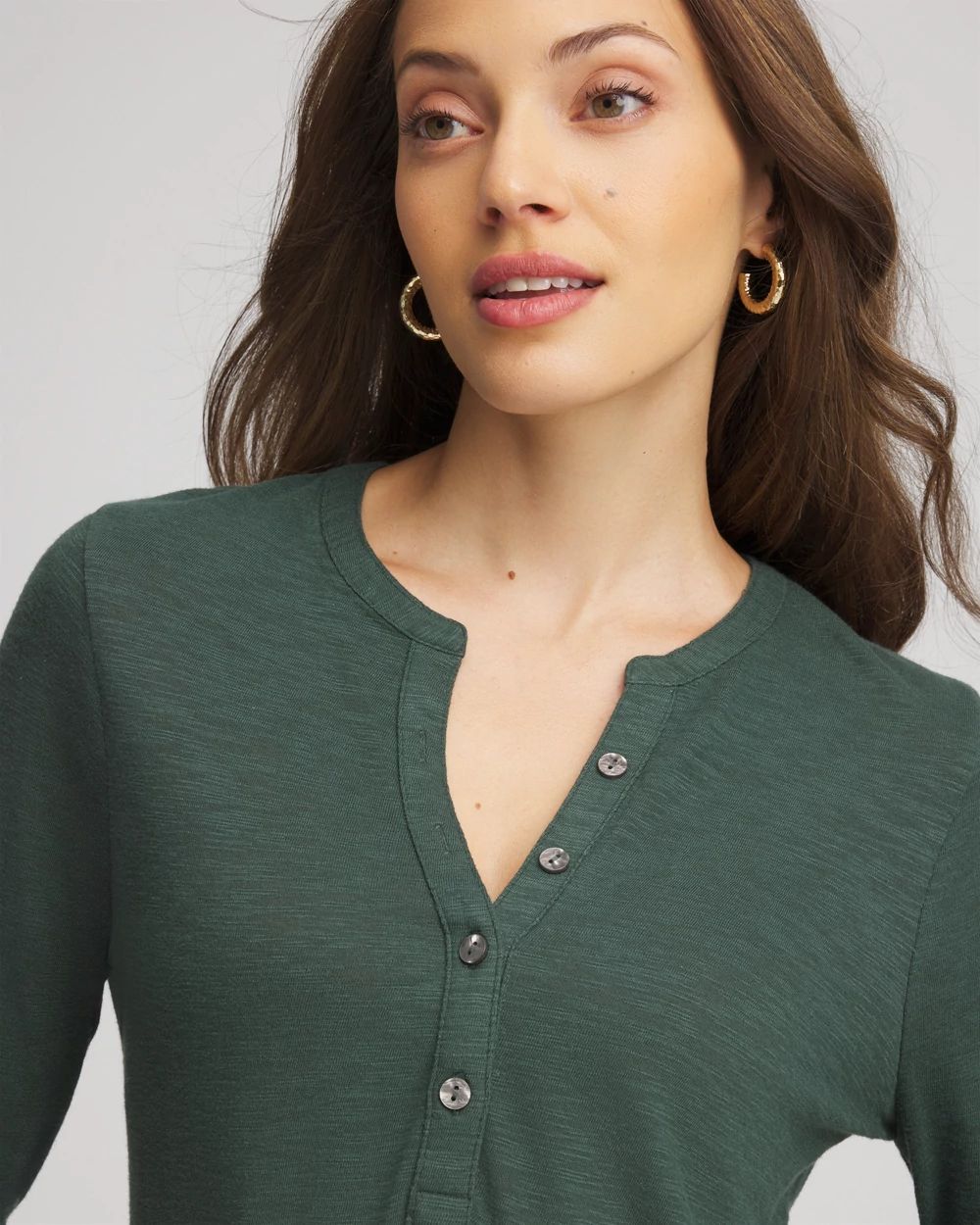 Cotton Slub Henley Shirt