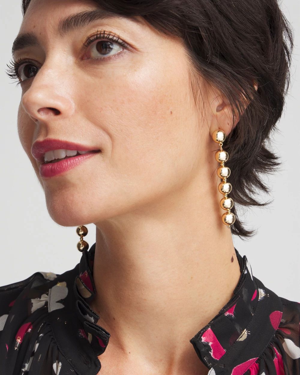 No Droop™ Gold Tone Bead Earrings