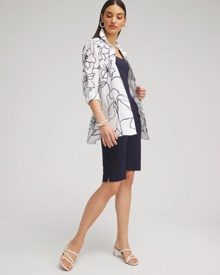 No Iron™ Linen Floral Tunic