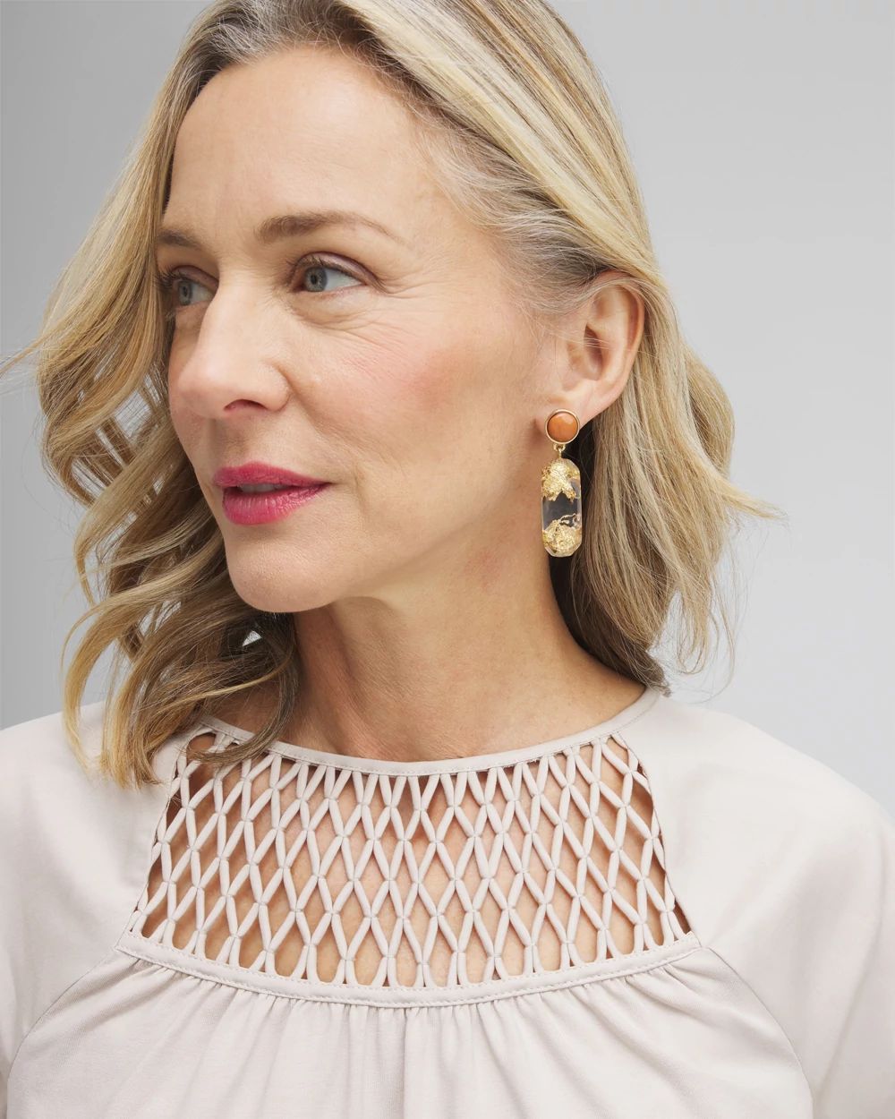 No Droop™ Lucite Gold Foil Earrings