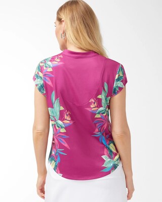 Zenergy UPF Floral Mock Neck Top