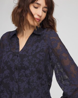 Floral Jacquard Blouse click to view larger image.