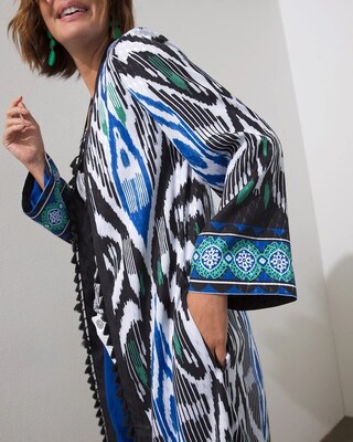 40th Anniversary Border Tassel Ikat Kimono