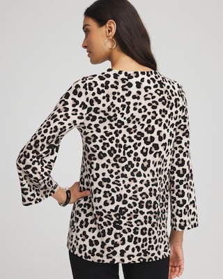 Travelers™ Animal-Print Lattice Top click to view larger image.