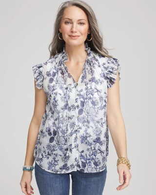 Butterfly Ruffle Collar Blouse click to view larger image.