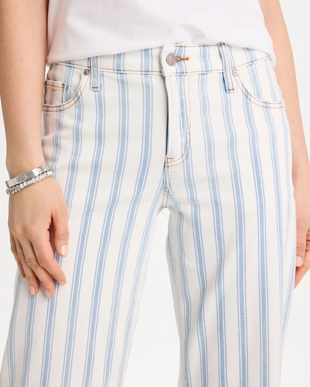 Striped Relaxed Boyfriend Jean click to view larger image.